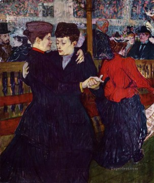 En el Moulin Rouge los dos valses postimpresionistas Henri de Toulouse Lautrec Pinturas al óleo